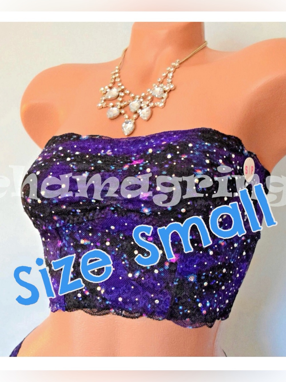 Victoria's Secret PINK Bling Jewels Cosmic Galaxy Constellation Bralette Bustier